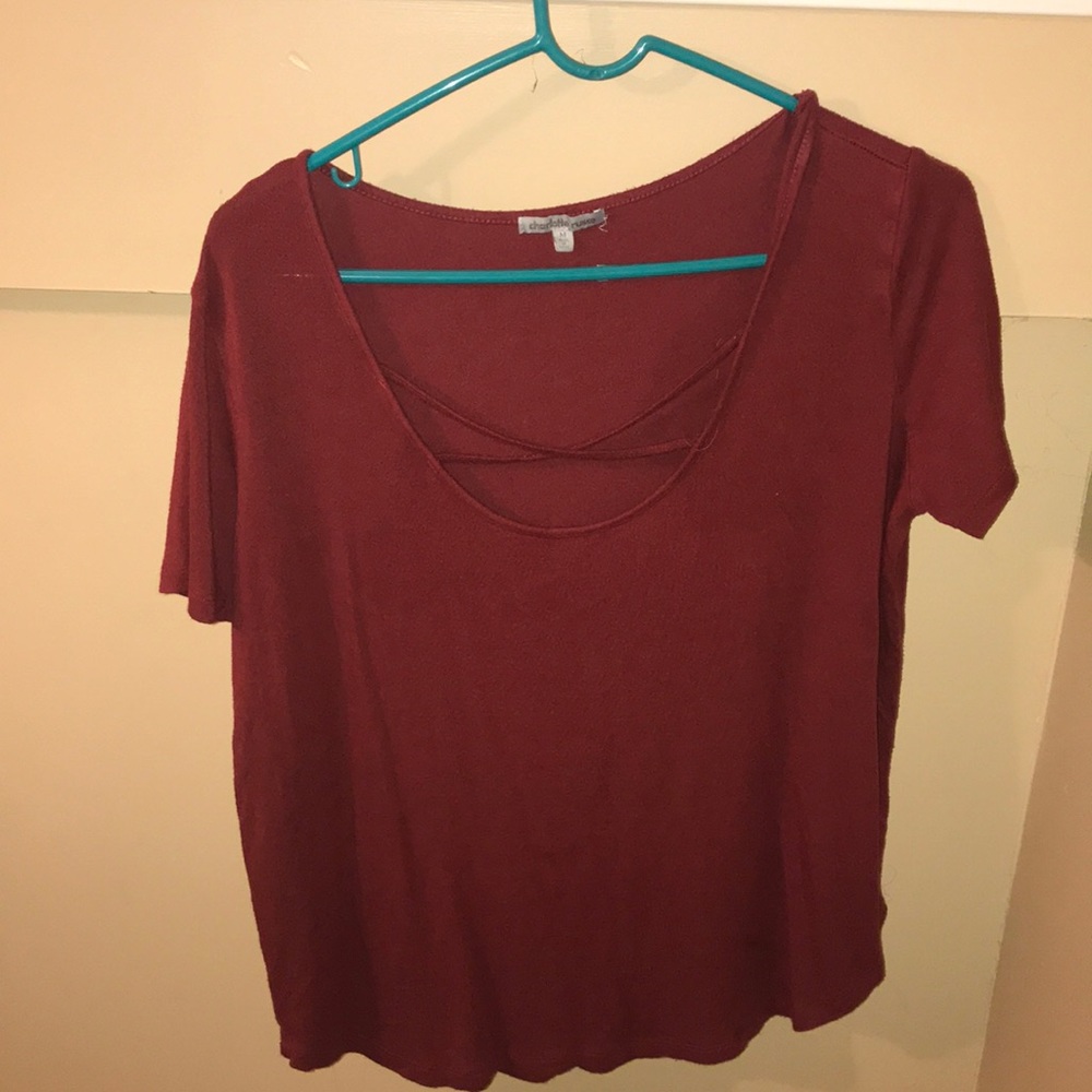 Flowy Maroon Cross top